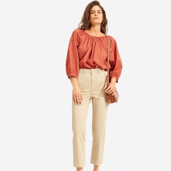 COPY - Everlane Lightweight Cotton Straight-Leg Cropped (tan/khaki colour, size… - Picture 1 of 7